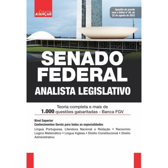 SENADO FEDERAL: Analista Legislativo - Todas as Especialidades - IMPRESSA - Frete Grátis - E-book de bônus com Liberação Imediata
