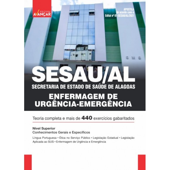 SESAU AL - Secretaria de Estado de Saúde de Alagoas: Enfermagem Urgência\Emergência- E-book