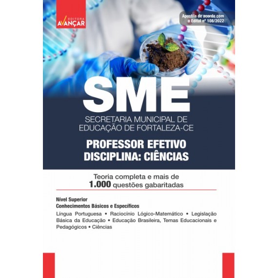 SME FORTALEZA CE - Secretaria Municipal de Educação de Fortaleza CE - Professor Ciências - IMPRESSA - E-book de bônus com Liberação Imediata
