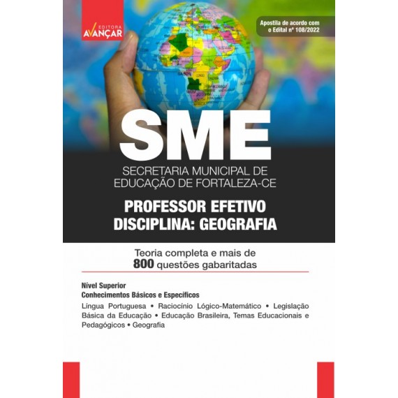 SME FORTALEZA CE - Secretaria Municipal de Educação de Fortaleza CE - Professor Geografia - IMPRESSA - E-book de bônus com Liberação Imediata