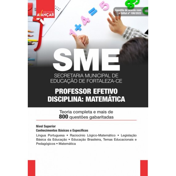 SME FORTALEZA CE - Secretaria Municipal de Educação de Fortaleza CE - Professor Matemática - E-BOOK - Liberação Imediata