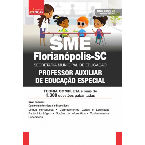 SME Florianópolis - SC - Professor Auxiliar de Educação Especial: IMPRESSA + E-BOOK - Liberação Imediata - Frete grátis