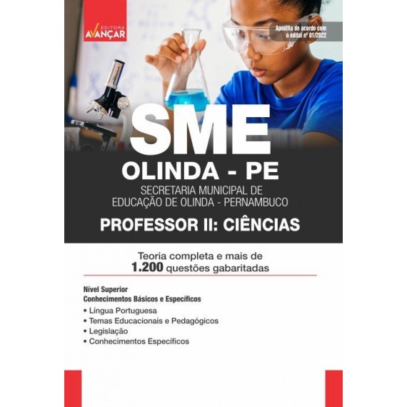 SME OLINDA PE - Prefeitura de Olinda PE - Professor II: CIÊNCIAS - IMPRESSA - E-book de bônus com Liberação Imediata
