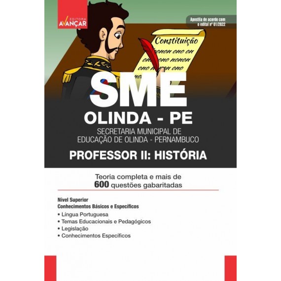 SME OLINDA PE - Prefeitura de Olinda PE - Professor II: HISTÓRIA - E-BOOK - Liberação Imediata