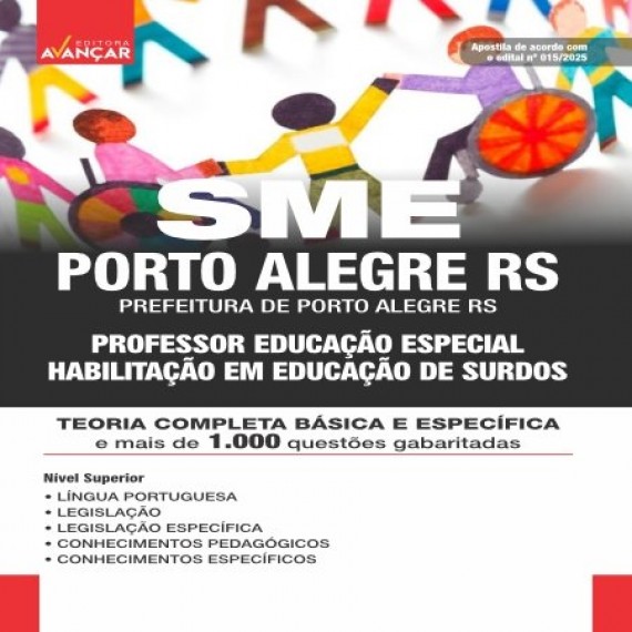 SME PORTO ALEGRE RS 2025 - PROFESSOR HABILITAÇÃO EM EDUCAÇÃO DE SURDOS
