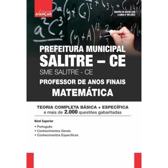 SME SALITRE CE - PROFESSOR ANOS FINAIS - MATEMÁTICA: E-BOOK - Liberação Imediata