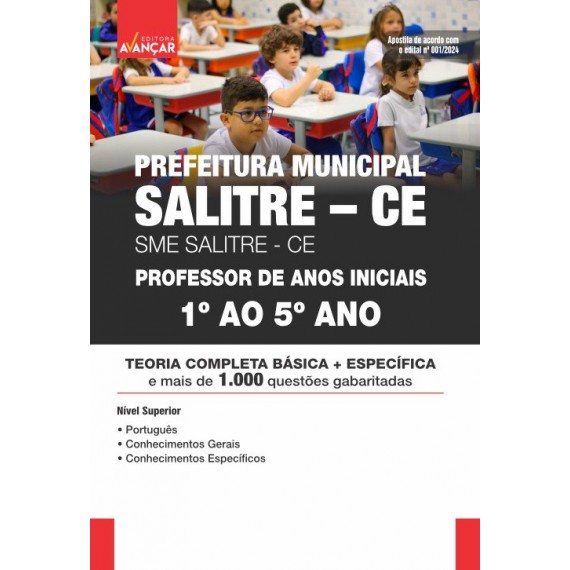 SME SALITRE CE - PROFESSOR DE ANOS INICIAIS - 1º AO 5° ANO: E-BOOK - Liberação Imediata