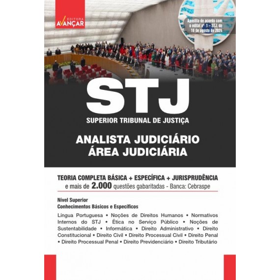 STJ 2024 - Superior Tribunal de Justiça - Analista Judiciário - Área Judiciária: IMPRESSA com Frete Grátis + E-BOOK - Liberação Imediata