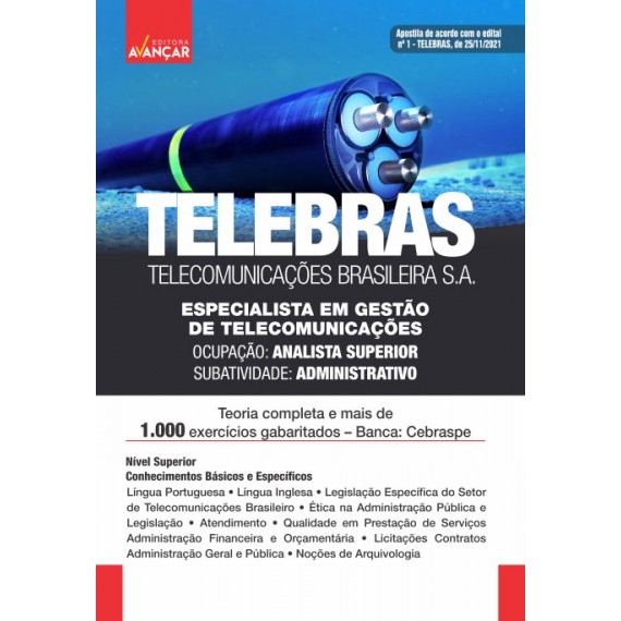 TELEBRAS - Telecomunicações Brasileira S.A.: Especialista em Gestão de Telecomunicações - Analista Superior - Administrativo: E-book