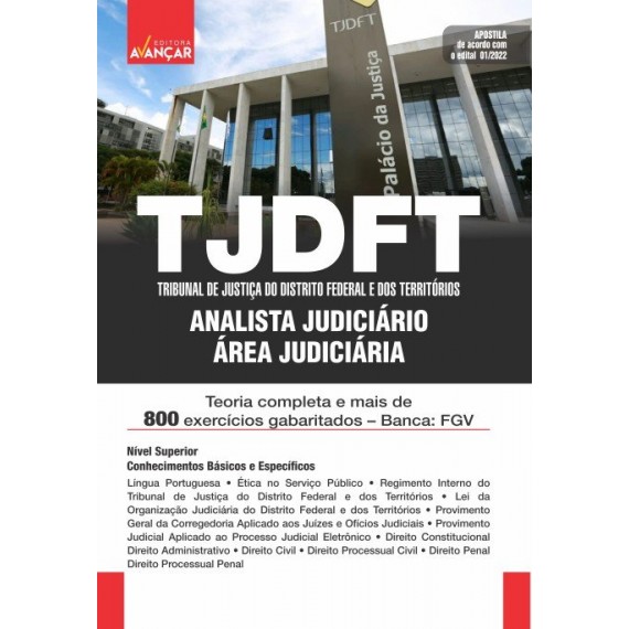 TJDFT - Tribunal de Justiça do Distrito Federal e dos Territórios - Analista Judiciário: Área Judiciária: Impresso - FRETE GRÁTIS