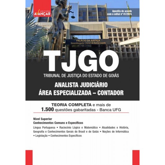 TJ GO 2024 - Contador - Conhecimentos básicos + específicos: IMPRESSA com Frete Grátis + E-BOOK - Liberação Imediata