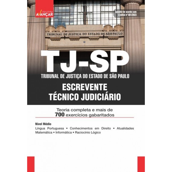 TJSP - TRIBUNAL DE JUSTIÇA DO ESTADO DE SÃO PAULO - Escrevente Técnico Judiciário 2023: IMPRESSA - E-book de bônus com Liberação Imediata