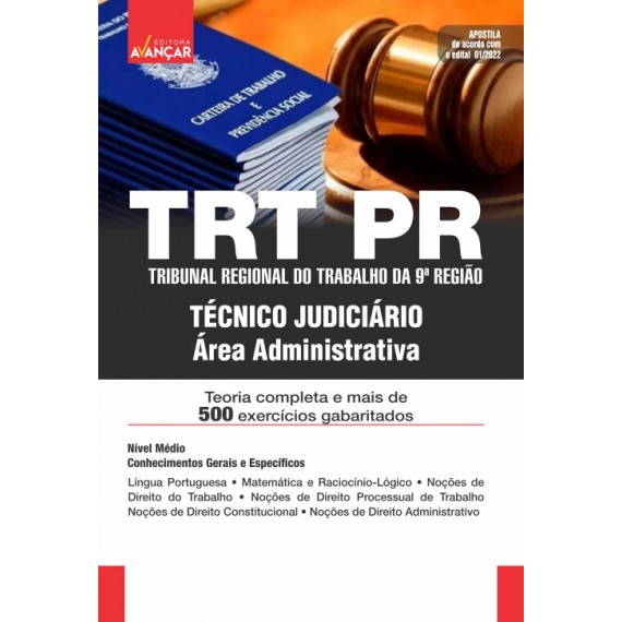 TRT PR - Tribunal Regional do Trabalho da 9º Região - Técnico Judiciário - IMPRESSO - FRETE GRÁTIS - E-book de bônus com Liberação Imediata