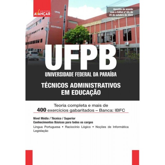 UFPB - Universidade Federal do Estado da Paraíba: Conhecimentos básicos para todos os cargos - E-BOOK - Liberação Imediata