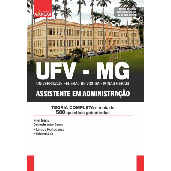 UFV MG - Universidade Federal de Viçosa - ASSISTENTE EM ADMINISTRAÇÃO: IMPRESSA + E-BOOK