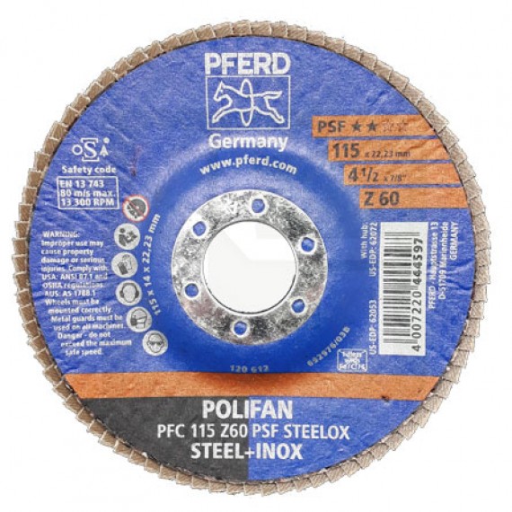 Flap Disc Polifan PFC 115 Z60 PSF Steelox - PFERD