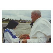 Postal Santa Dulce com Papa João Paulo II