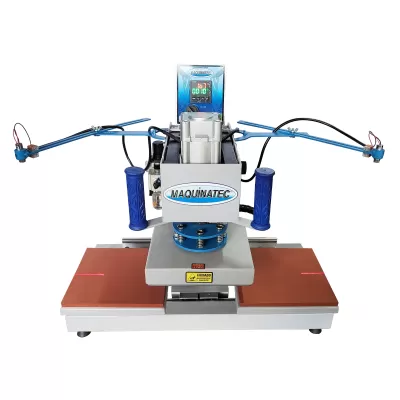 Prensa 20X20 movimento lateral com 2 bandejas – Para Etiquetas, DTF, Termocolantes