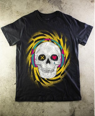 Camiseta Collection Skull 08 - Caveira Fone - Paranoid Music Store