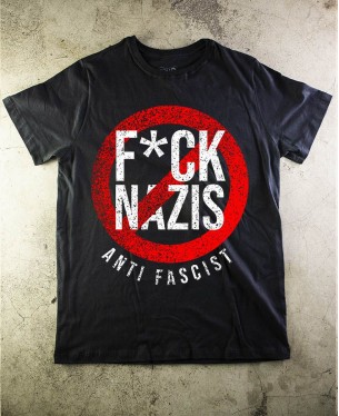 F*ck Nazis Anti Fascist  T-Shirt - Paranoid Music Store