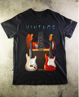 Guitar Vintage 02 T-Shirt - Paranoid Music Store