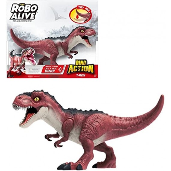 Dinossauro Zuru Robo Alive: Dino Action T- Rex Vermelho Figura articulada -  Zuru